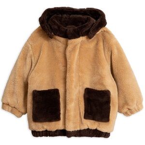 Nwot MINI RODINI Faux Fur Hooded Jacket